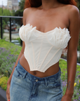 Pleated Corset Bustier Top