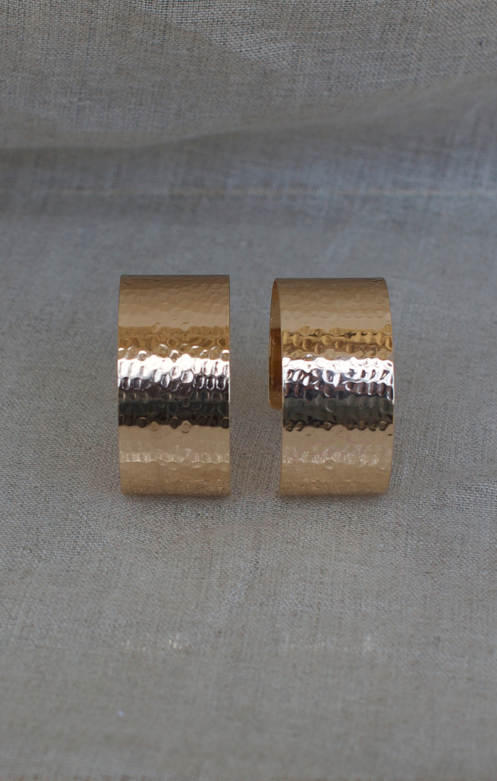 Vintage Jumbo Gold Cuff Earrings