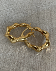 Mini Wave Gold Hoop Earrings