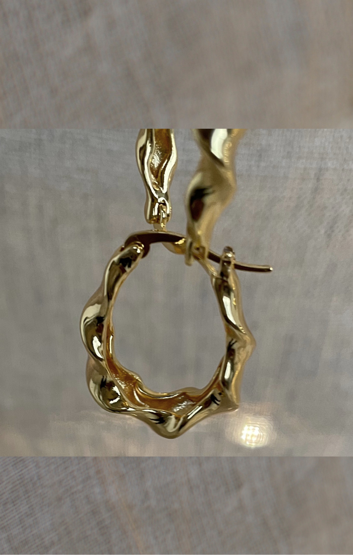 Mini Wave Gold Hoop Earrings