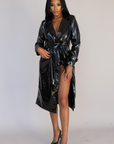 NAOMI I PATENT LEATHER TRENCH COAT