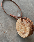 Round Crossbody Straw Bag