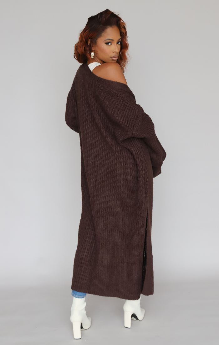 Long Sleeve Maxi Sweater (Chocolate)