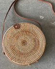 Round Crossbody Straw Bag