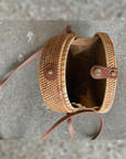 Round Crossbody Straw Bag